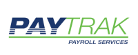 PayTrak logo in navy blue and green that reads PayTrak Payroll Services